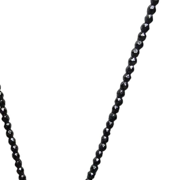 Abalone Shell and Pave Drop Pendant Necklace 16" - Picture 3 of 4